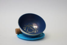 Load image into Gallery viewer, Portable Blue Singing Bowl Gift Set with Mallet and Cushion Handcrafted from Nepal