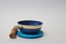 Load image into Gallery viewer, Portable Blue Singing Bowl Gift Set with Mallet and Cushion Handcrafted from Nepal
