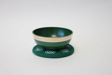 Load image into Gallery viewer, Portable Green Singing Bowl Gift Set with Mallet and Cushion Handcrafted from Nepal